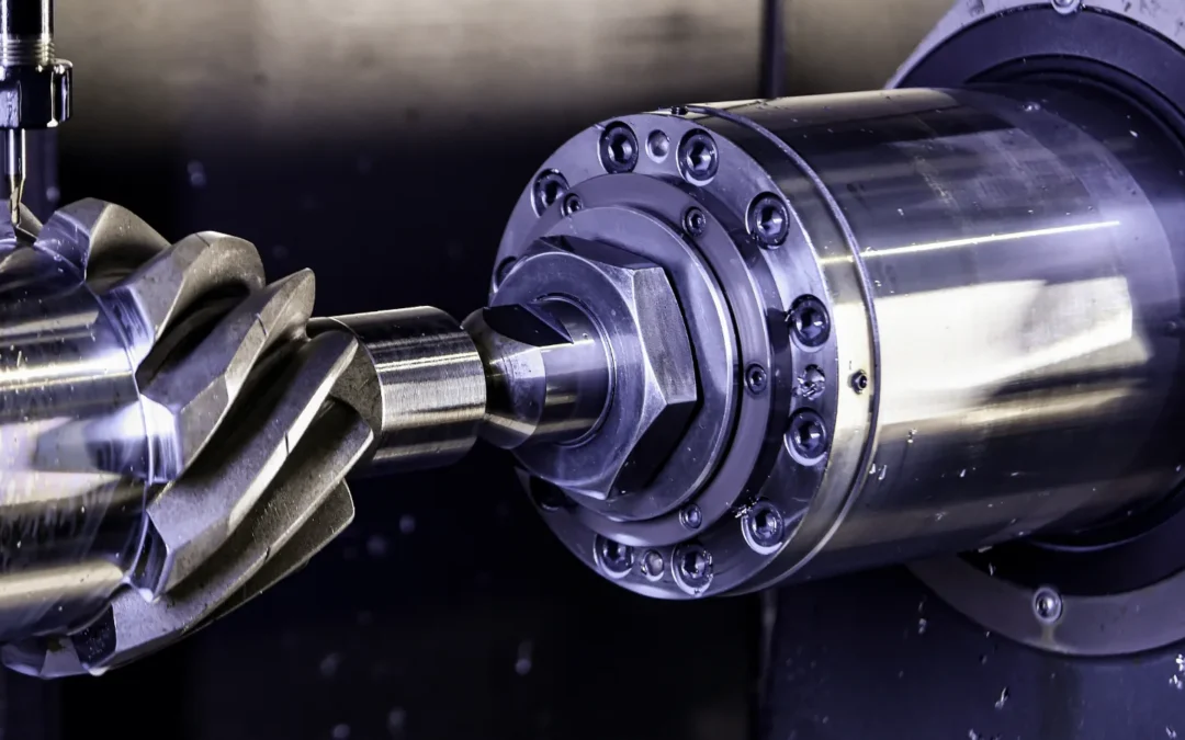 5-axis aerospace CNC machining of a helical flight component